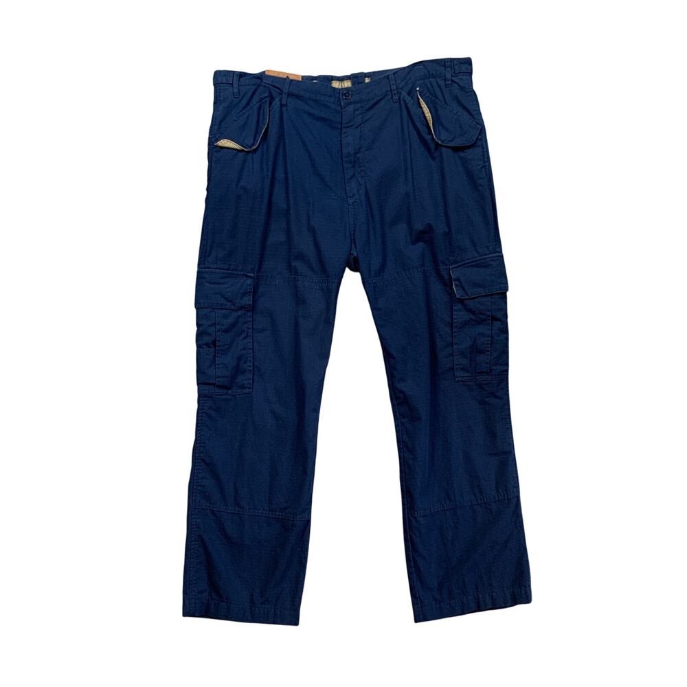 J Peterman Pants Mens 38 Navy Cotton Cargo Pocket Ripstop Utility Outdoor Hiking